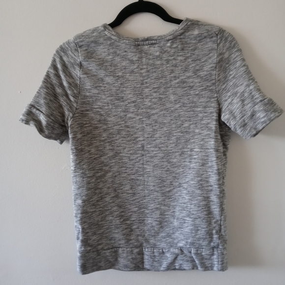 Ann Taylor LOFT Gray Jeweled Neckline  Embellished Short Sleeves Top - Picture 7 of 10